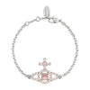 Vivienne Westwood Olympia CZ Silver & Peach Bracelet, Silver Tone Plated