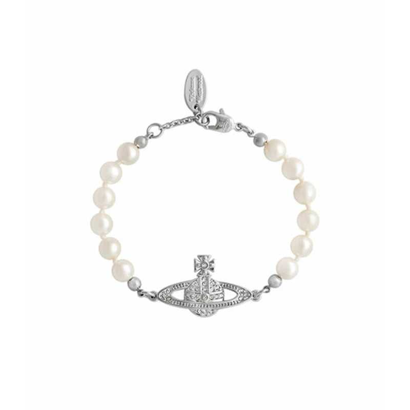Vivienne Westwood Pearl Mini Bas Relief Bracelet, Platinum
