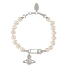 Vivienne Westwood Lucrece Pearl Bracelet, Platinum Plated