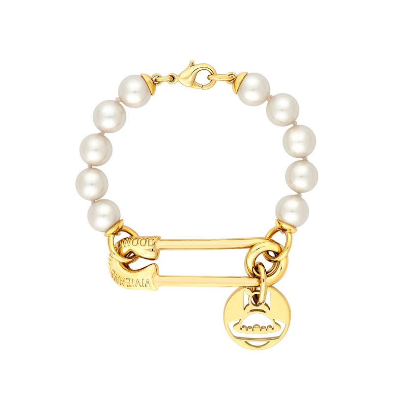 Vivienne Westwood Creamrose Pearl Imogene Bracelet, Gold Plated