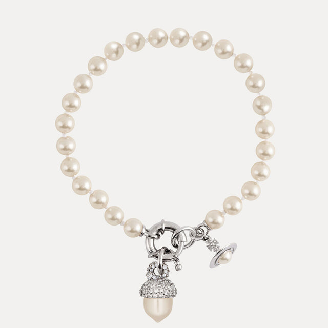 Vivienne Westwood Lucille Pearl Bracelet, Platinum Plated