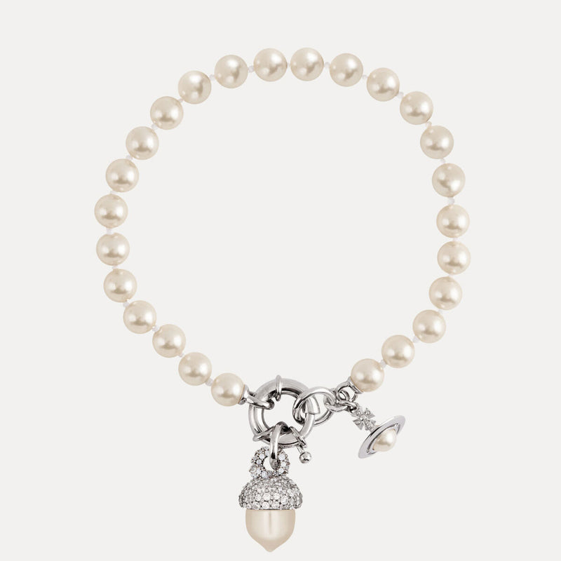 Vivienne Westwood Lucille Pearl Bracelet, Platinum Plated