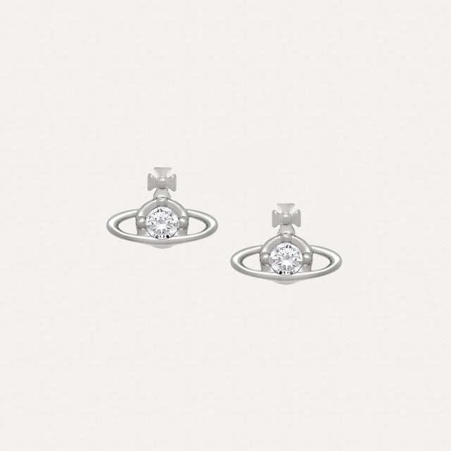 Vivienne Westwood Nano Solitaire Earrings, Platinum Plated