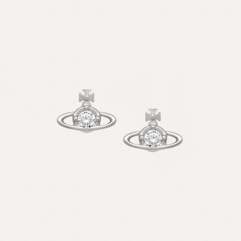 Vivienne Westwood Nano Solitaire Earrings, Platinum Plated