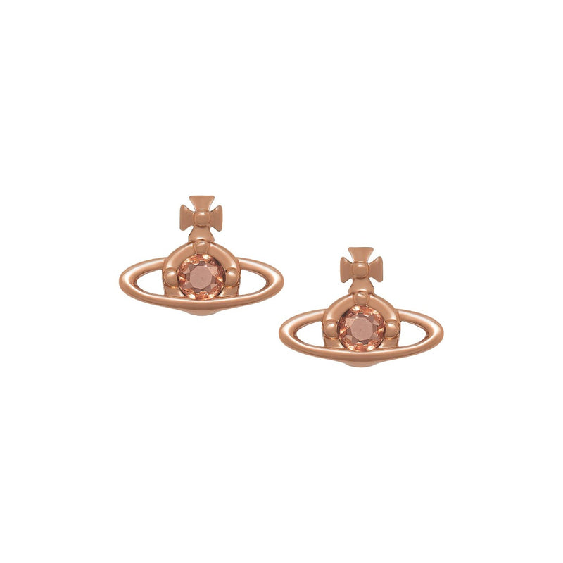 Vivienne Westwood Nano Solitaire Crystal Earrings, Rose Gold Plated