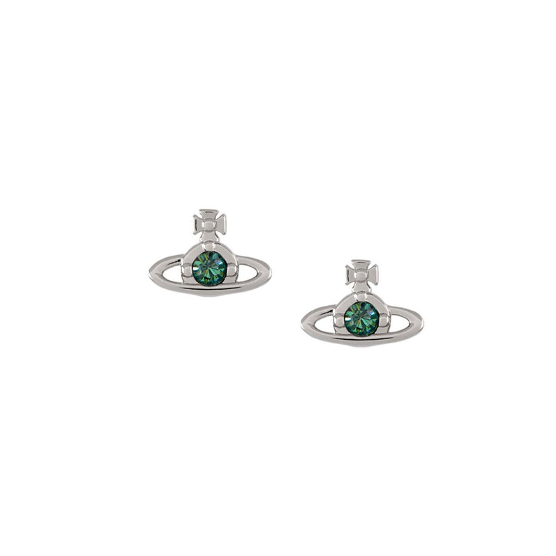 Vivienne Westwood Nano Solitaire Erinite Crystal Earrings, Platinum Plated