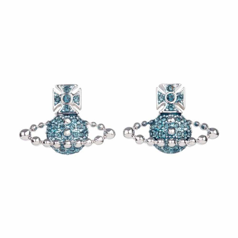 Vivienne Westwood Montana Lena Bas Relief Earrings, Rhodium Plated