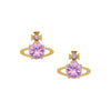 Vivienne Westwood Reina Purple Earrings, Gold Plated