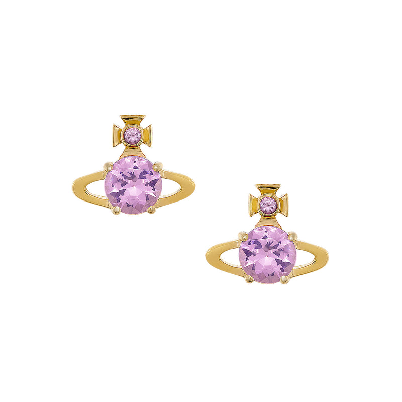 Vivienne Westwood Reina Purple Earrings, Gold Plated