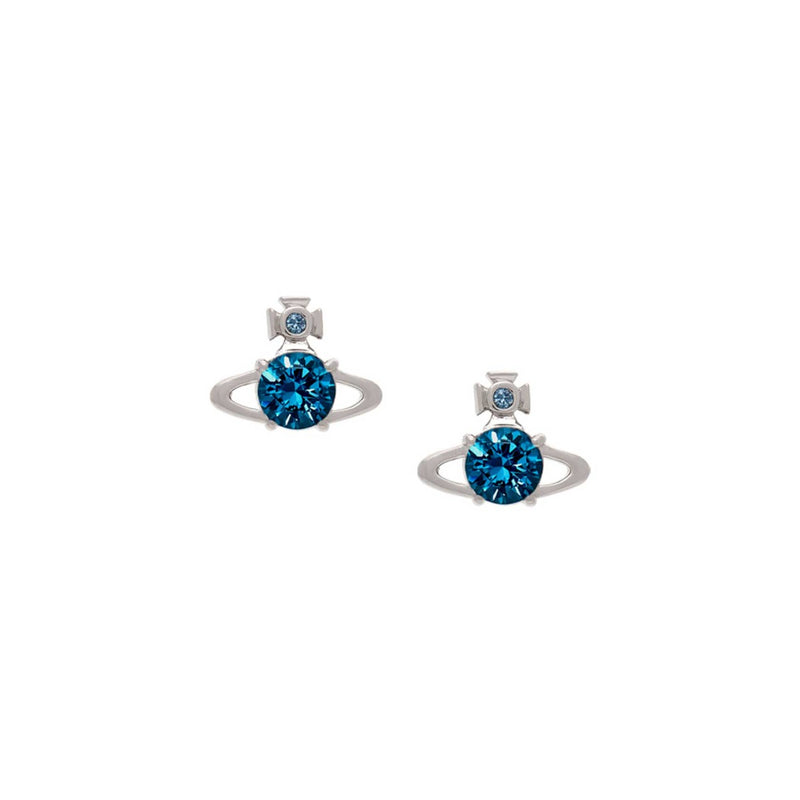 Vivienne Westwood Reina Blue Earrings, Platinum Plated
