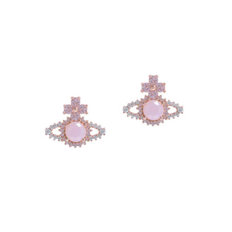 Vivienne Westwood Valentina Orb Earrings, Pink Gold Plated