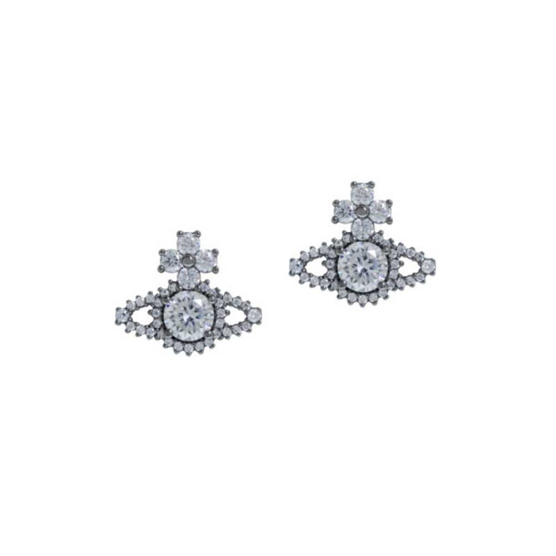 Vivienne Westwood Valentina Orb Earrings, Ruthenium Plated