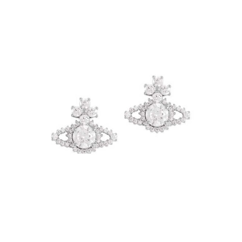 Vivienne Westwood Valentina Orb Earrings, Rhodium Plated