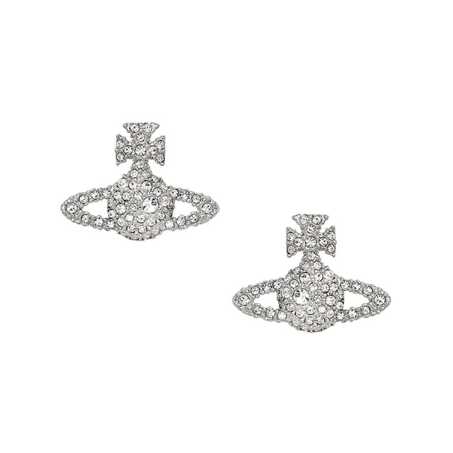 Vivienne Westwood Grace Bas Relief Stud Earrings, Platinum Plated