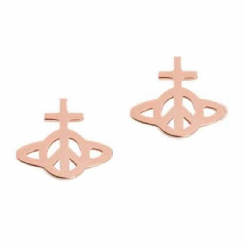 Vivienne Westwood Peace Orb Earrings, Rose Gold Plated