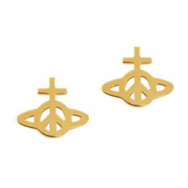 Vivienne Westwood Peace Orb Earrings, Gold Plated