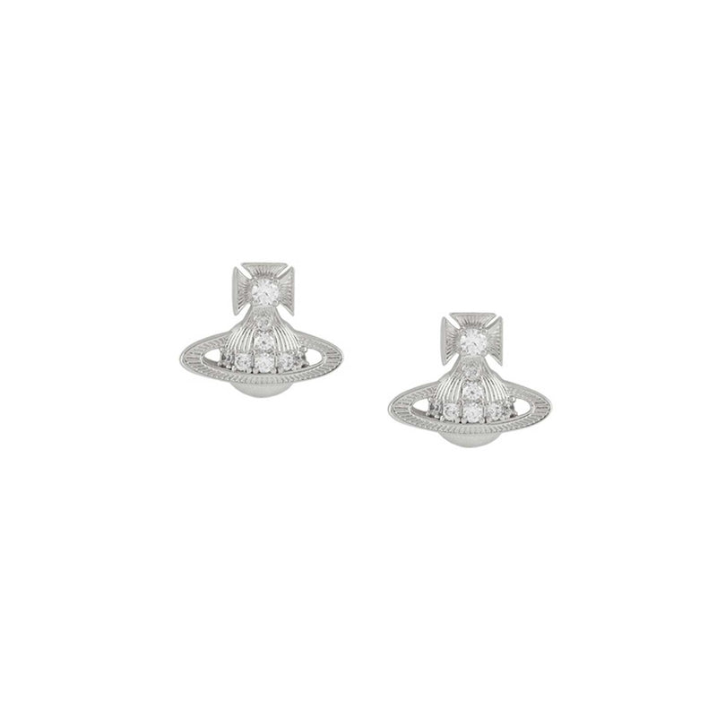Vivienne Westwood Chloris Bas Relief Earrings, Rhodium Plated
