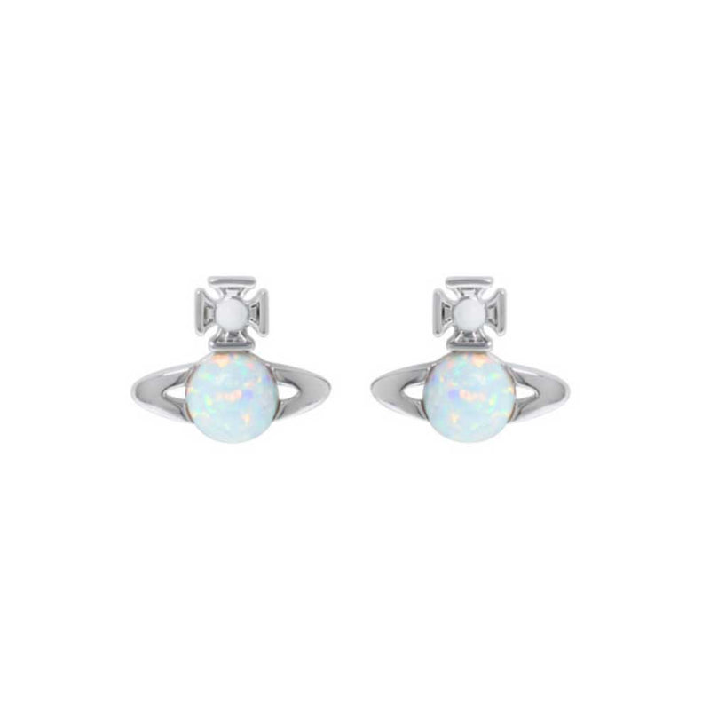 Vivienne Westwood Isabelitta Bas Relief Earrings, Rhodium Plated 