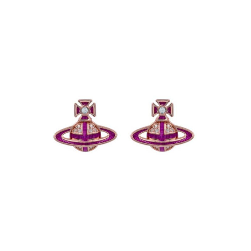 Vivienne Westwood Suffolk Bas Relief Earrings, Pink Gold Plated