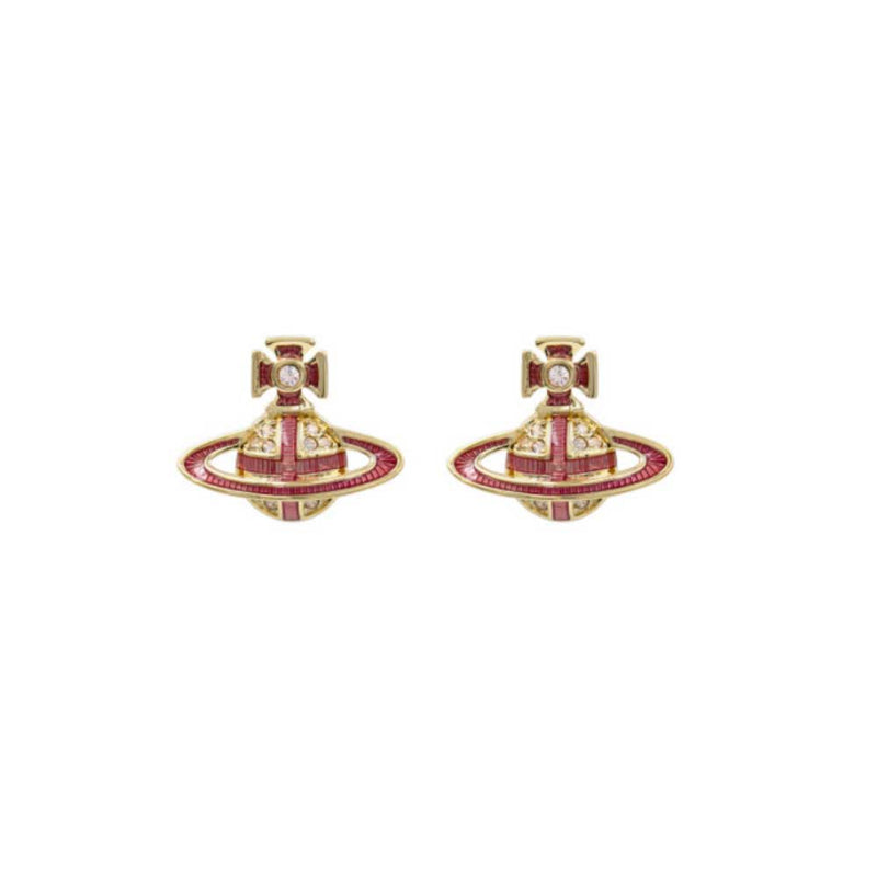 Vivienne Westwood Suffolk Bas Relief Earrings, Gold Plated