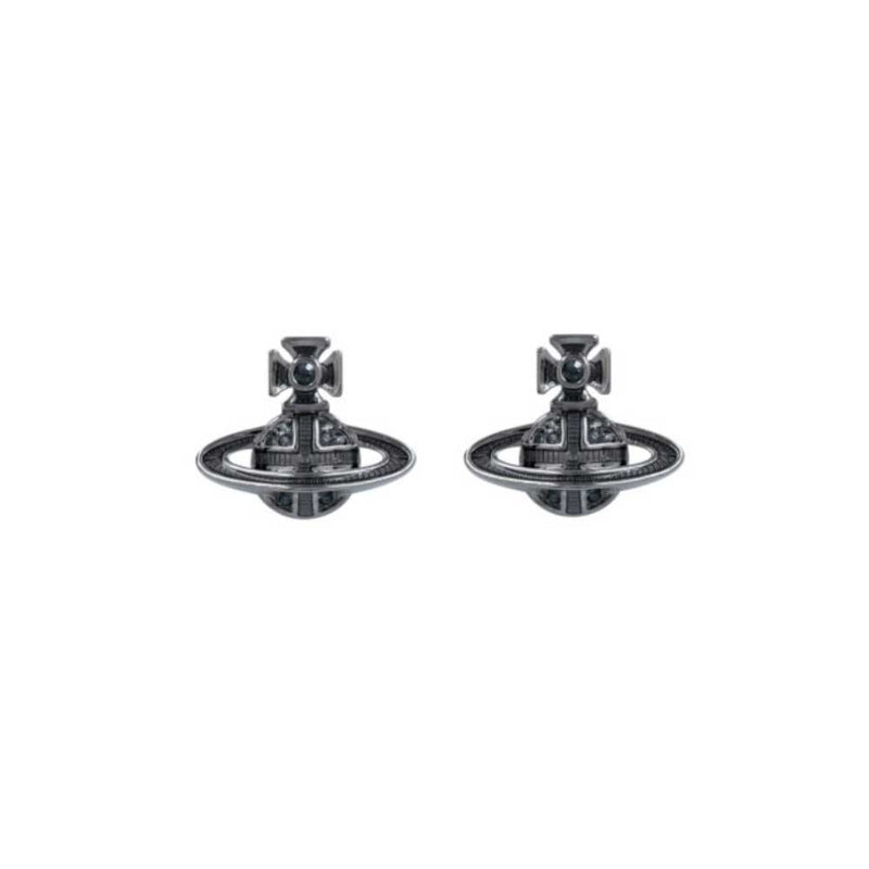 Vivienne Westwood Suffolk Bas Relief Earrings, Ruthenium Plated