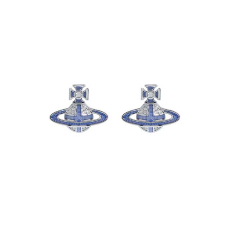 Vivienne Westwood Suffolk Bas Relief Earrings, Rhodium Plated