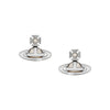 Vivienne Westwood Simonetta Bas Relief Silver / White Earrings, Silver Tone Plated