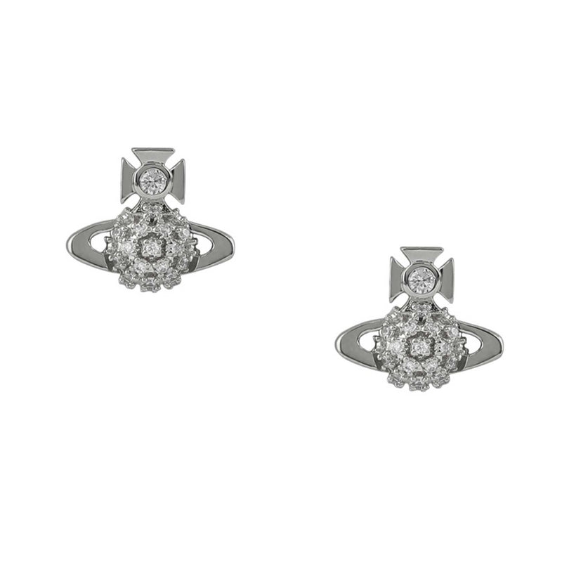 Vivienne Westwood Donna Bas Relief Earrings, Rhodium Plated
