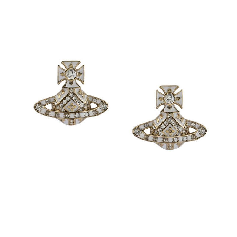 Vivienne Westwood Beryl Bas Relief Earrings, Gold Plated
