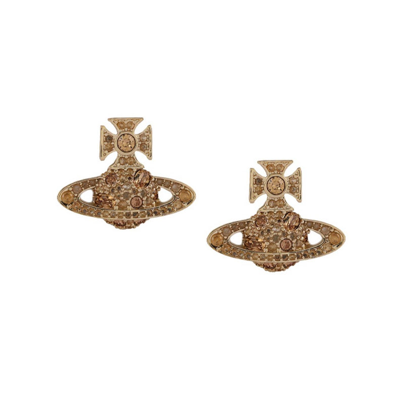 Vivienne Westwood Francette Bas Relief Earrings, Gold Plated

