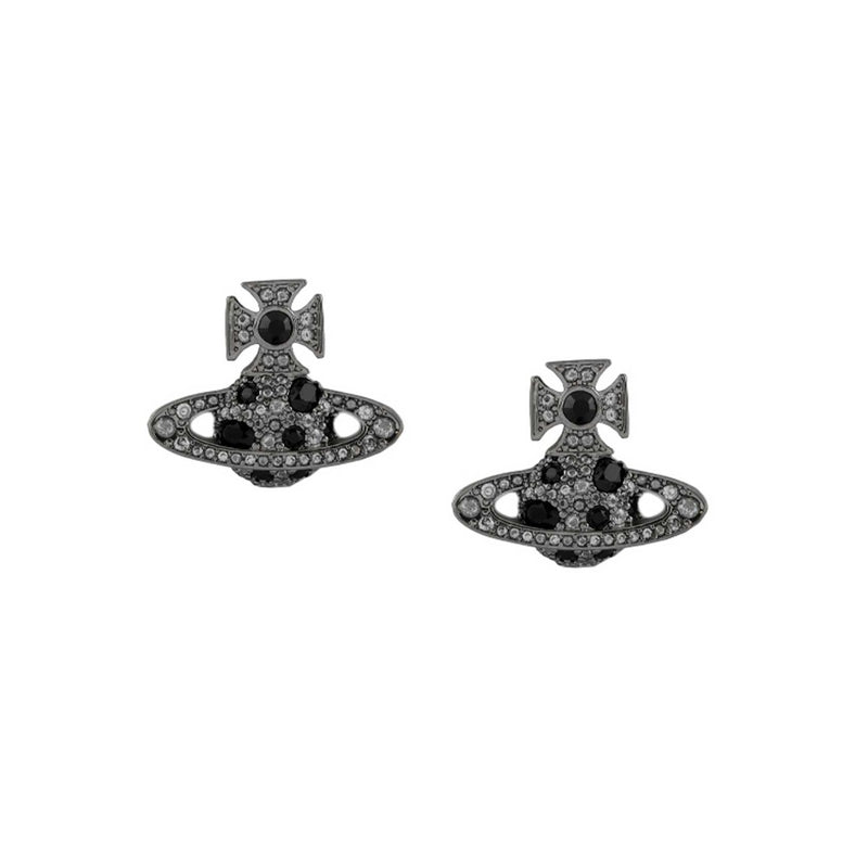 Vivienne Westwood Francette Bas Relief Earrings, Ruthenium Plated