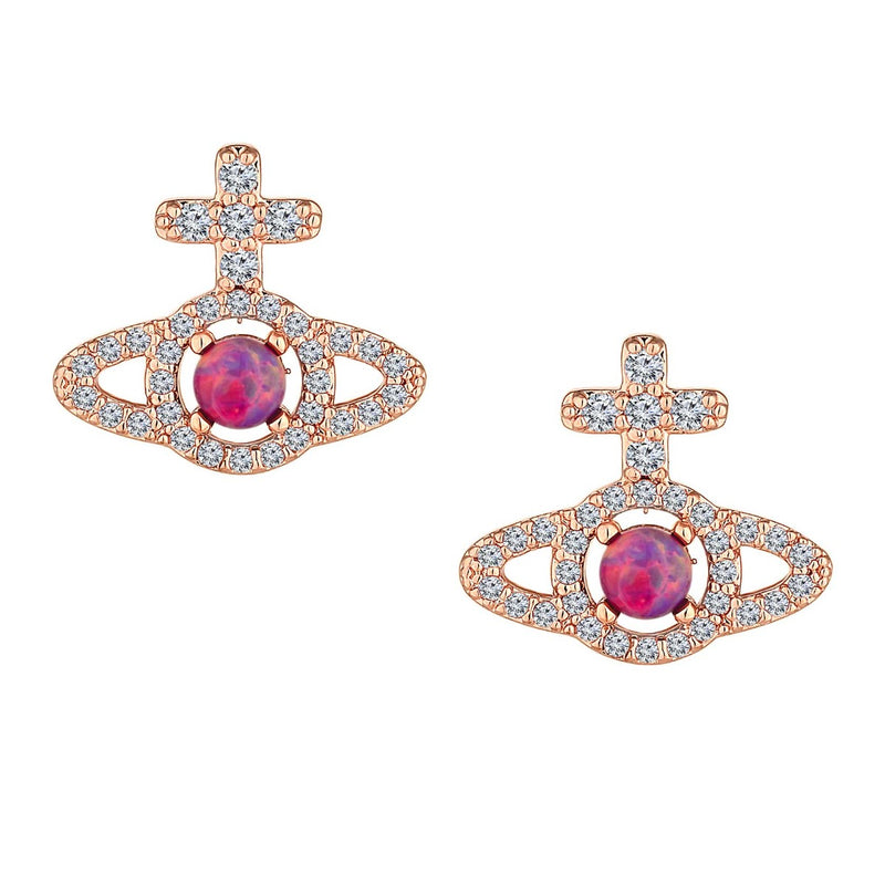 Vivienne Westwood Olympia Lavender Earrings, Rose Gold Plated