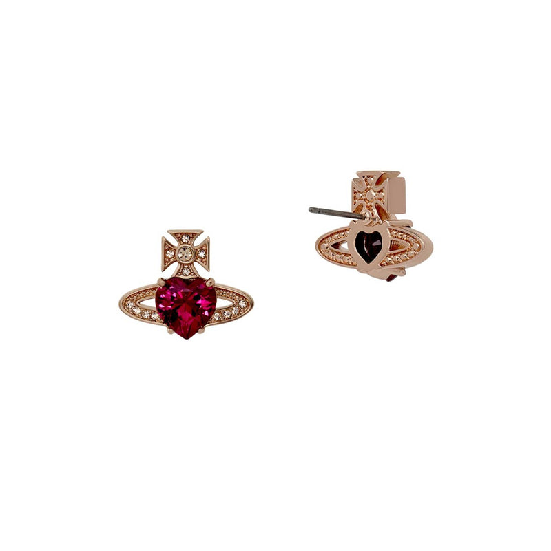 Vivienne Westwood Ariella Light Peach Crystal Earrings, Rose Gold Plated