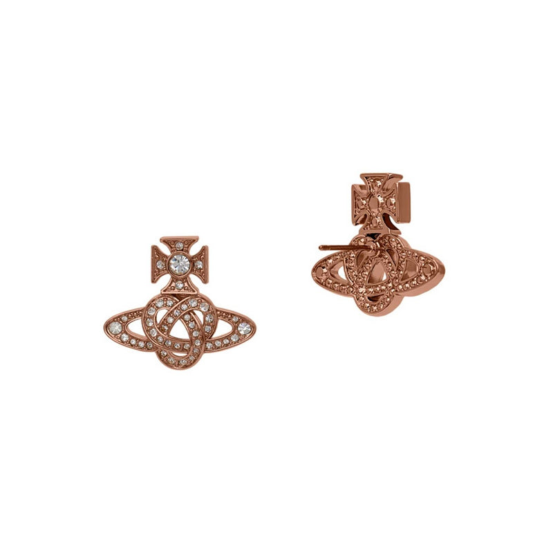Vivienne Westwood Loudilla Crystal Orb Earrings, Rose Gold Plated