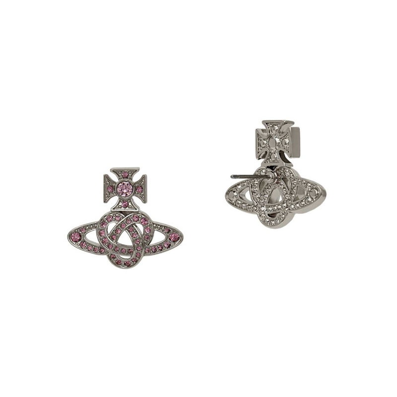 Vivienne Westwood Loudilla Orb Light Amethyst Earrings, Platinum Plated
