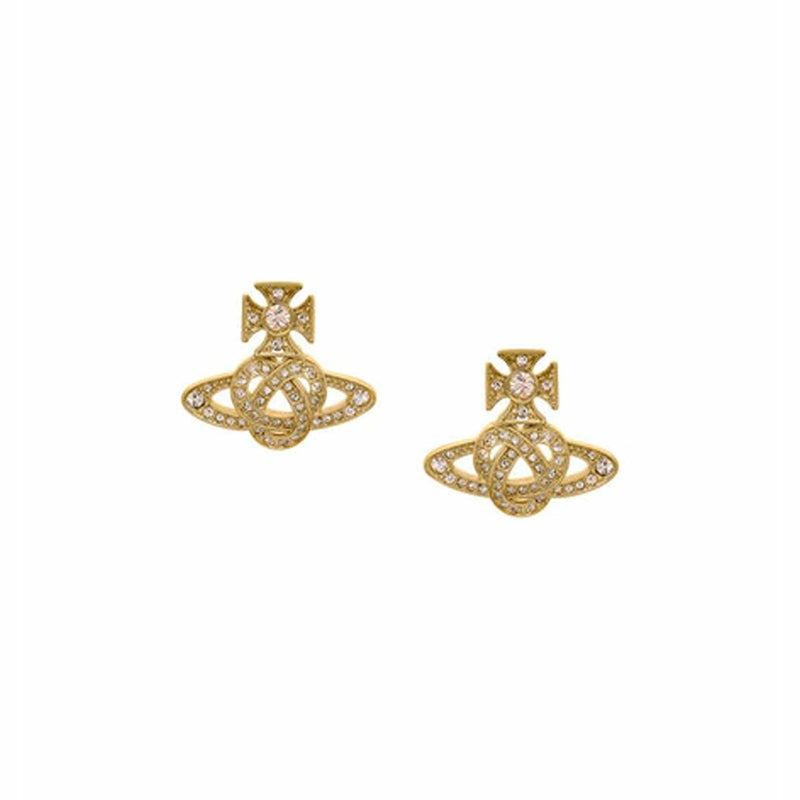 Vivienne Westwood Loudilla Crystal Orb Earrings, Gold Plated