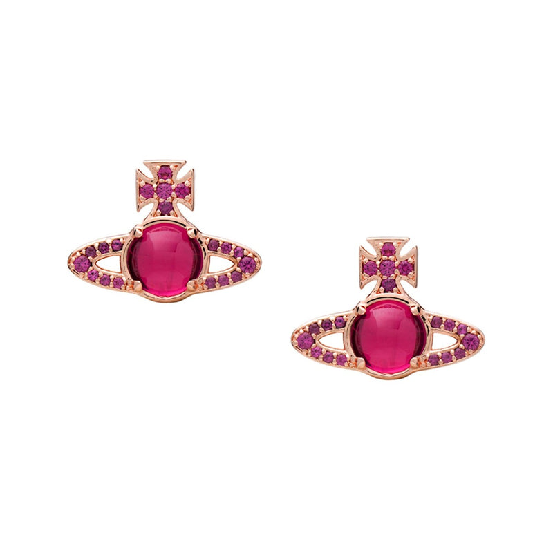 Vivienne Westwood Petulla Red Earrings, Rose Gold Plated
