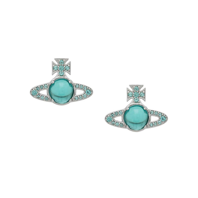 Vivienne Westwood Petulla Light Turquoise Earrings, Platinum Plated
