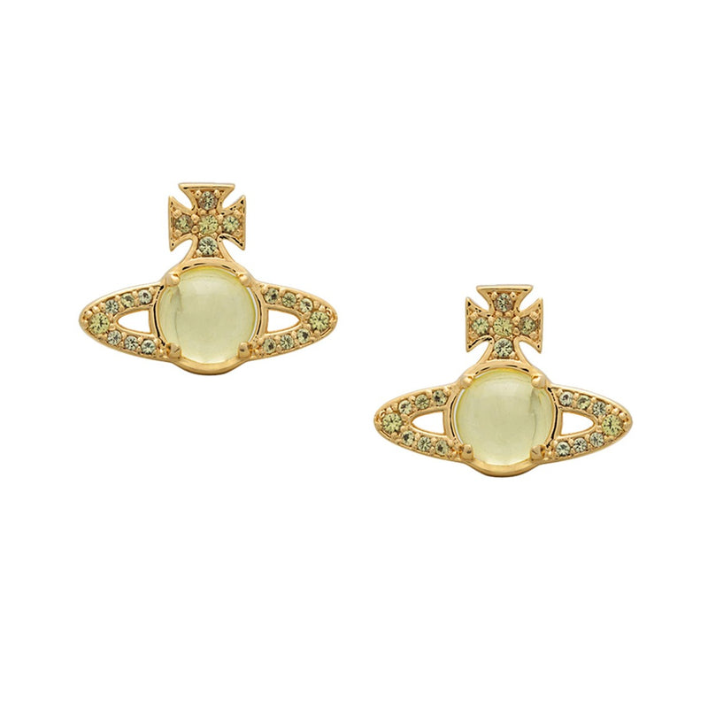 Vivienne Westwood Petulla Green Earrings, Gold Plated

