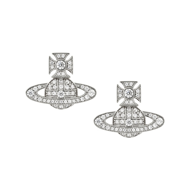 Vivienne Westwood Carmela Bas Relief Earrings, Platinum Plated