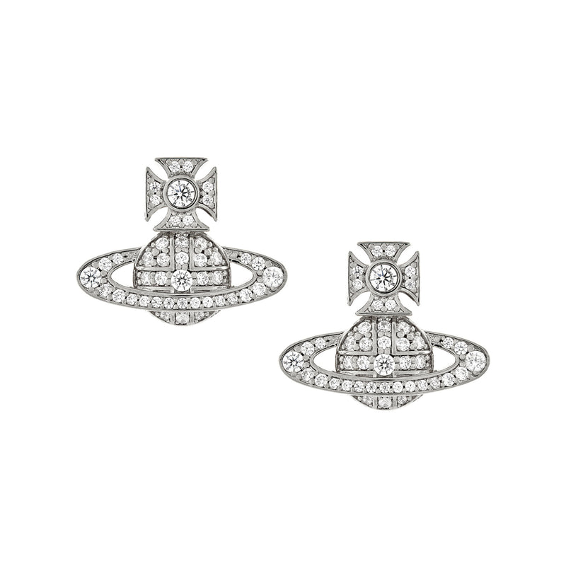 Vivienne Westwood Carmela Bas Relief Earrings, Platinum Plated