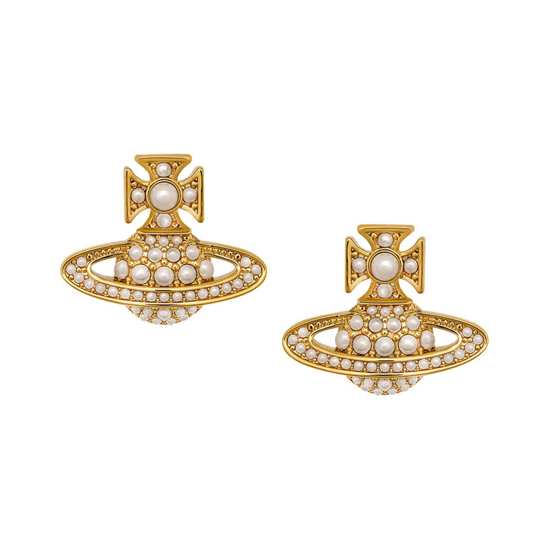 Vivienne Westwood Luzia Bas Relief Earrings, Gold Plated
