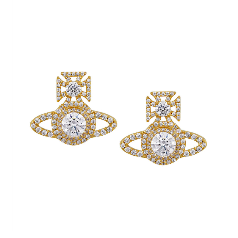 Vivienne Westwood Norabelle White Gold Earrings, Gold Plated