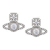 Vivienne Westwood Norabelle White Crystal Earrings, Platinum Plated