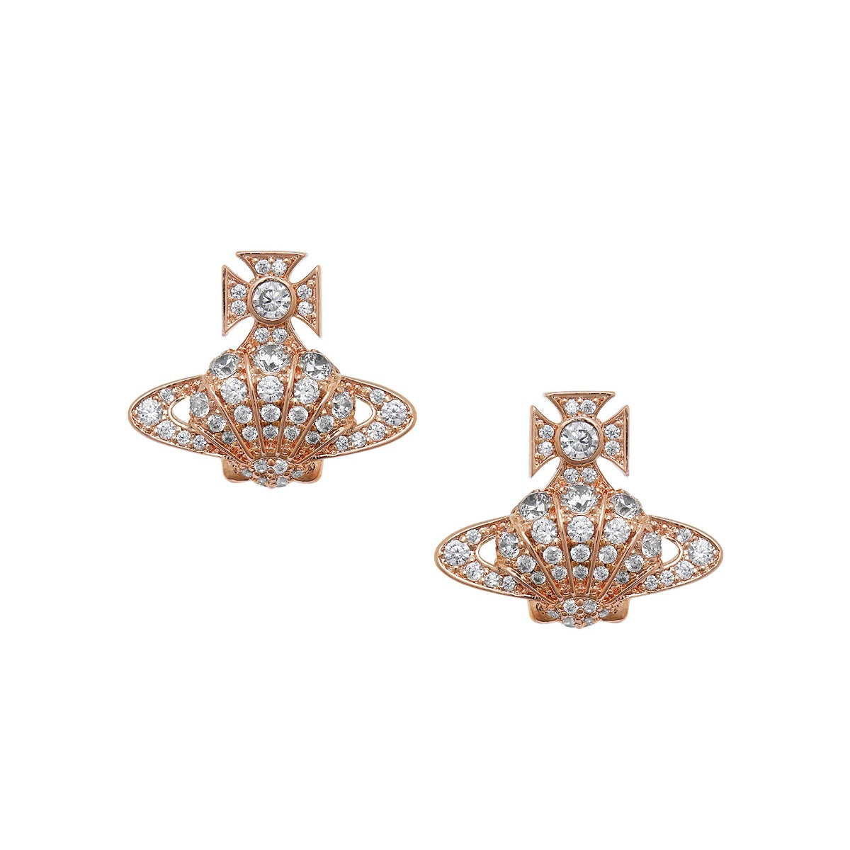 Zalando Vivienne Westwood Earrings Rose Gold Bas Relief Platinum