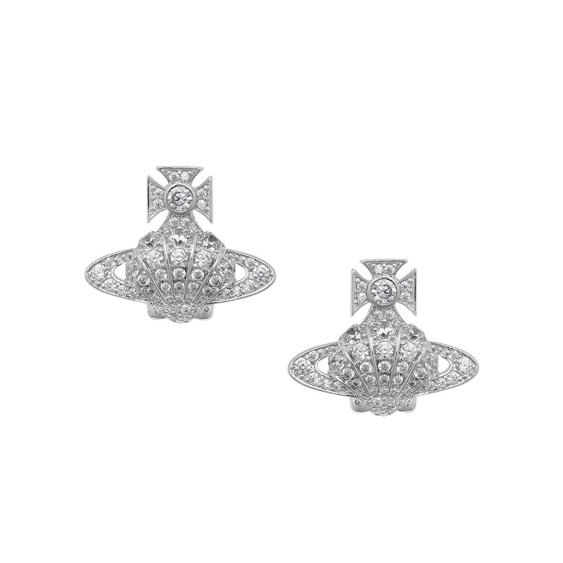 Vivienne Westwood Natalina White Earrings, Platinum Plated