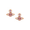 Vivienne Westwood Willa Bas Relief Amethyst Crystal Earrings, Rose Gold Plated