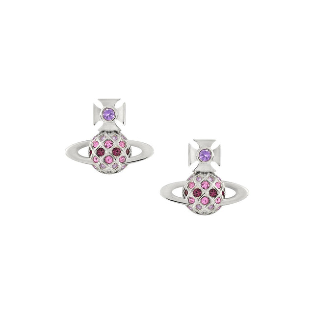 Vivienne Westwood Willa Bas Relief Amethyst Crystal Earrings, Platinum Plated