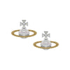 Vivienne Westwood Mayfair Bas Relief Silver/Gold Earrings, Platinum Plated