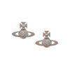 Vivienne Westwood Assita Bas Relief Vintage Rose Earrings, Platinum Plated